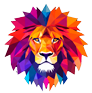 Logo de teeo.cloud: un león geométrico de colores